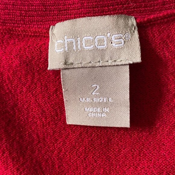 Chico's Women's Red Sleeveless Knit Tank Size L (Chico Size 2) Office, Capsule - Picture 3 of 8